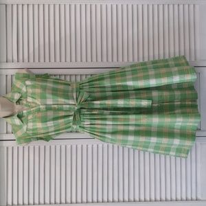 Merona shirt dress, size 6, green/white plaid